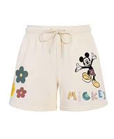 Freeze Max Women's Cream Mickey Mouse Hellow Mellow Fleece Shorts