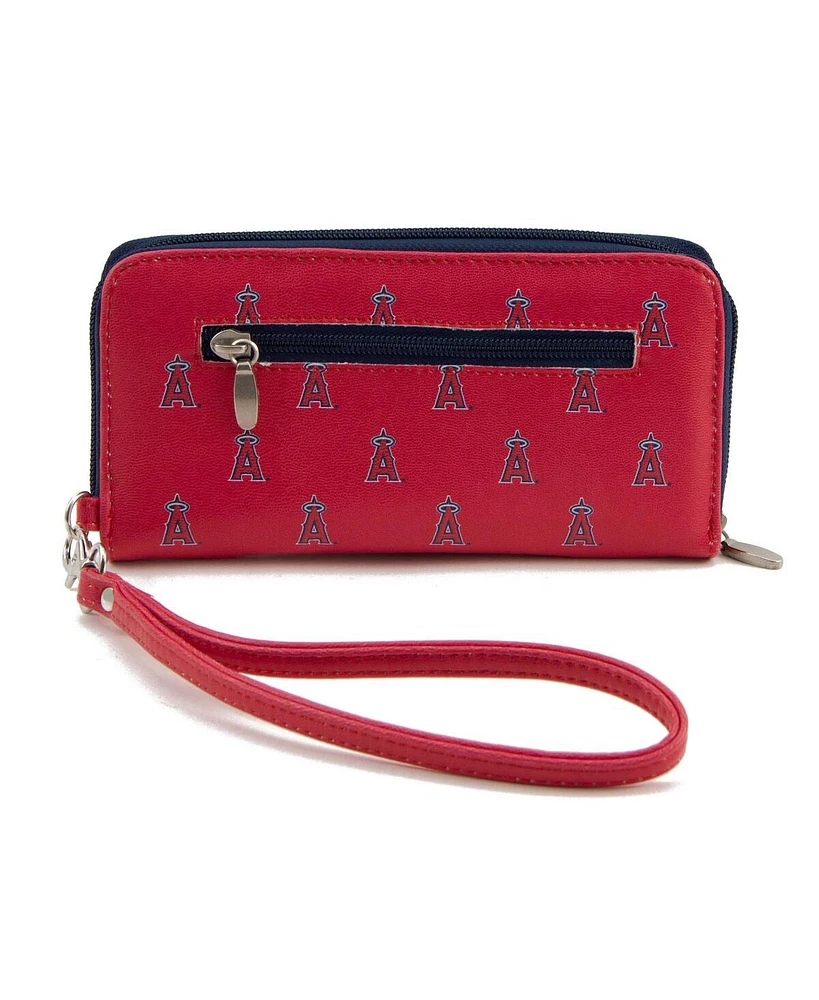 Eagles Wings Women's Los Angeles Angels Zip-Around Wristlet Wallet
