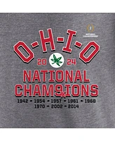 Fanatics Men's Heather Gray Ohio State Buckeyes College Football Playoff 2024 National Champions Hometown Tri-Blend T-Shirt