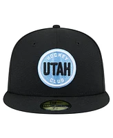 New Era Men's Black Utah Hockey Club Circle Logo 1st Season 59FIFTY Fitted Hat