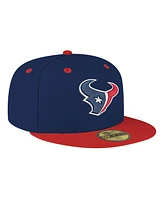 New Era Men's Navy/Red Houston Texans Flipside Two-Tone 59FIFTY Fitted Hat
