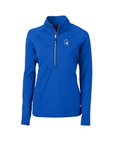 Cutter & Buck Women's Royal Duke Blue Devils DryTec Adapt Eco Knit Stretch Raglan Half-Zip Top