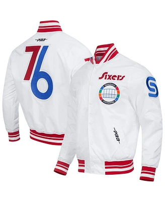 Pro Standard Men's White Philadelphia 76ers 2024/25 City Edition Chenille Satin Full-Snap Jacket