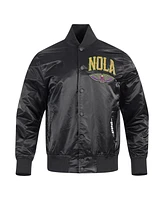 Pro Standard Men's Black New Orleans Pelicans 2024/25 City Edition Chenille Applique Satin Jacket