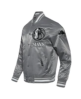 Pro Standard Men's Gray Dallas Mavericks 2024/25 City Edition Chenille Applique Satin Jacket