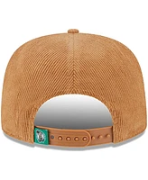 New Era Men's Tan Boston Celtics Victory Grove Corduroy Sneaker Pin Golfer Adjustable Hat