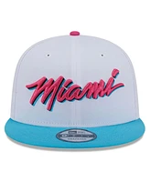 New Era Men's White Miami Heat 2024/25 City Edition Alternate 9FIFTY Snapback Hat