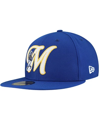 New Era Men's Royal Milwaukee Brewers Duo Logo 2.0 59FIFTY Fitted Hat