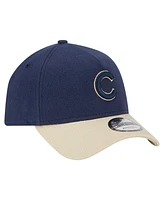 New Era Men's Navy Chicago Cubs Moleskin A-Frame 9FORTY Adjustable Hat