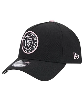 New Era Men's Black Inter Miami Cf 2024 Kick Off Collection 9FORTY A-Frame Adjustable Hat