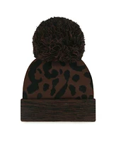 '47 Brand Women's Brown Detroit Tigers Rosette Cuffed Knit Hat with Pom