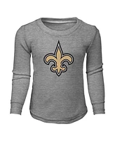 Outerstuff Big Boys and Girls New Orleans Saints Long Sleeve T-Shirt Pants Sleep Set