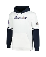 '47 Brand Men's White/Navy Houston Astros Big Tall Trifecta Shortstop Pullover Hoodie