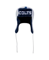 New Era Men's White Indianapolis Colts Helmet Head Trapper Knit Hat