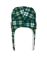 New Era Green Green Bay Packers Sideline Plaid Sherpa Trapper Hat