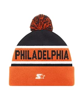 Starter Men's Black Philadelphia Flyers Cuffed Knit Hat with Pom