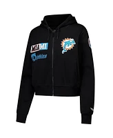 Pro Standard Women's Black Miami Dolphins Split Logo Full-Zip Hoodie