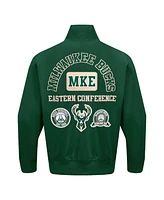 Pro Standard Men's Hunter Green Milwaukee Bucks Area Code Twill Full-Zip Jacket