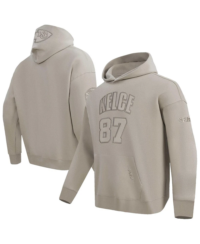 Pro Standard Men's Travis Kelce Tan Kansas City Chiefs Player Name Number Pullover Hoodie