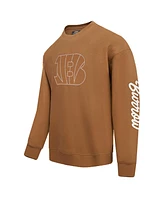 Pro Standard Men's Joe Burrow Brown Cincinnati Bengals Pullover Crewneck Sweatshirt