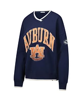 '47 Brand Women's Navy Auburn Tigers Clubhouse Daze Eighties V-Neck Pullover Sweatshirt