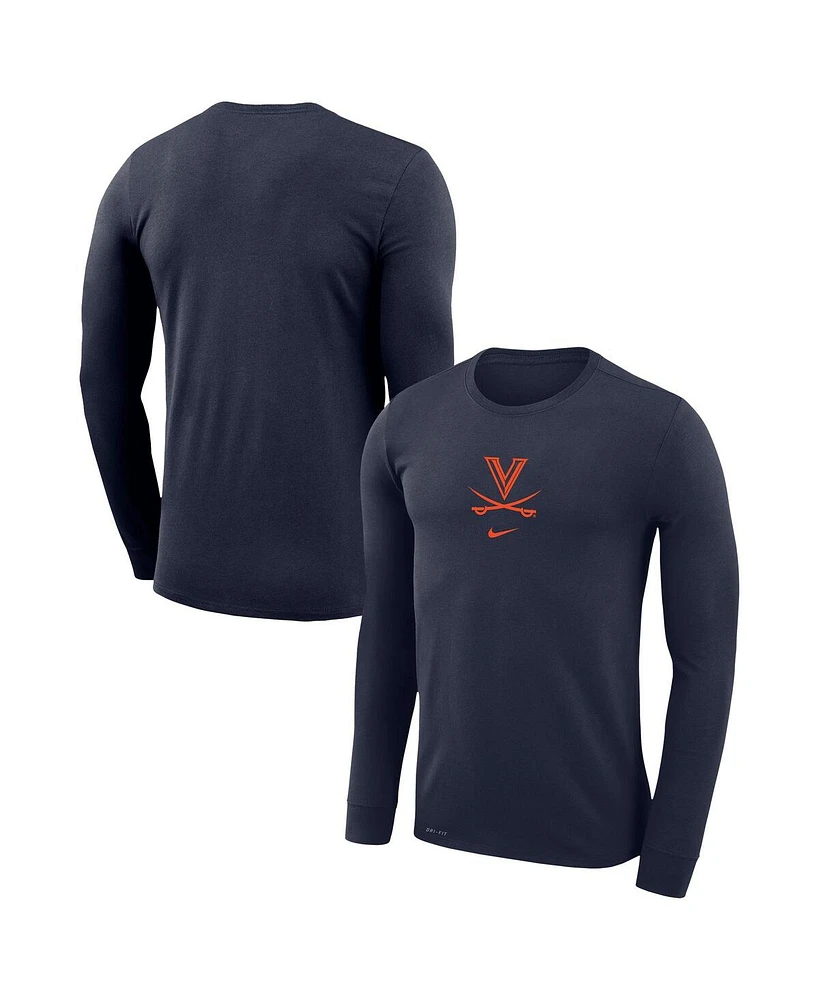 Nike Men's Navy Virginia Cavaliers Basketball Shootaround Long Sleeve T-Shirt