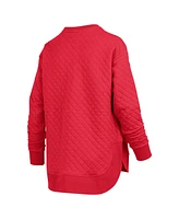 Pressbox Women's Red Wisconsin Badgers Quilted Long Sleeve Pullover Sweatshirt