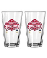 Logo Brands Ohio State Buckeyes College Football Playoff 2024 National Champions Two-Pack 16oz. Commemorative Pint Glass Set