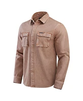 Darius Rucker Collection by Fanatics Men's Brown Dallas Cowboys Garment Dyed Long Sleeve Ful snap Shirt