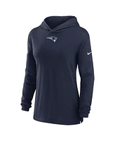 Nike Women's Navy New England Patriots Sideline Performance Long Sleeve Hoodie T-Shirt