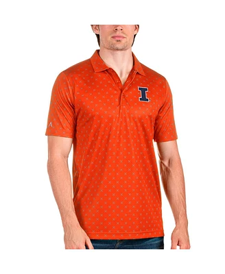 Antigua Men's Orange/Steel Illinois Fighting Illini Spark Polo