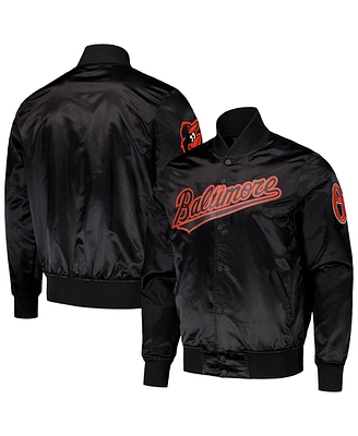 Pro Standard Men's Black Baltimore Orioles Wordmark Satin Full-Snap Jacket