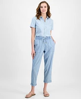 Nautica Jeans Women's Striped Floral Jogger Pants
