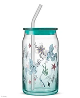 JoyJolt Disney Princess Icon Tumbler Glasses with Lids, Set of 4