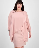 Sl Fashions Plus Overlay Sheath Dress
