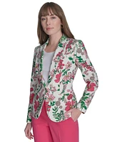 Tommy Hilfiger Women's Floral-Print Long-Sleeve Blazer