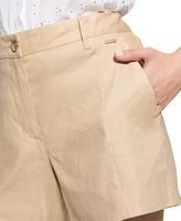 Guess Women's Isabeau Linen-Blend High-Rise Shorts