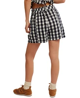 Free People Women's Get Seersucker Cotton Pull-On Shorts