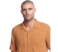 Weatherproof Vintage Men's Airtex Regular-Fit Textured Button-Down Camp Shirt