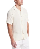 Weatherproof Vintage Men's Airtex Regular-Fit Textured Button-Down Camp Shirt