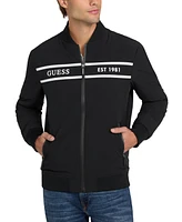 Guess Men's Lightweight Logo Full-Zip Bomber Jacket