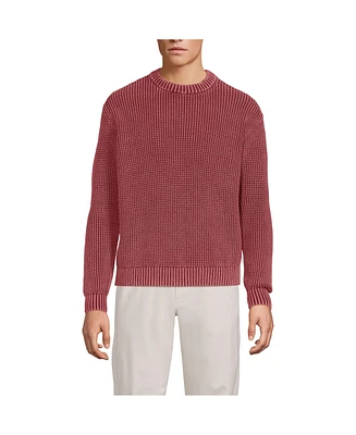 Lands' End Men's Long Sleeve Drifter Garment Dyed Sweater