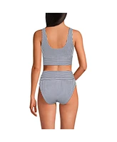 Lands' End Women's Tugless Tankini Top and High Waisted Bottom Swimsuit Set