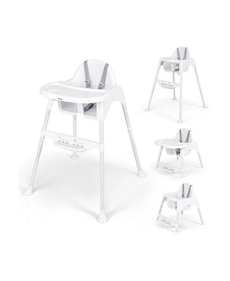 4 in 1 Convertible Kids Dining High Chair with Adjustable Removable Tray and Footrest