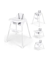 4 in 1 Convertible Kids Dining High Chair with Adjustable Removable Tray and Footrest