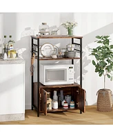 3-Tier Kitchen Baker's Rack with Cabinet and 2 Open Shelves