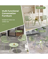 3 Pieces Bistro Set All Weather Pp Patio Conversation with Round Coffee table