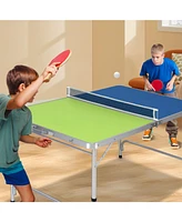 Foldable Ping Pong Table Game Set Mini Table Tennis Table with Adjustable Height for Indoor Fun