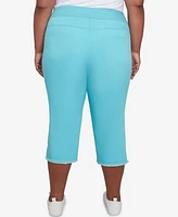 Ruby Rd. Plus Oasis Pull On Fringe Denim Capri Pants