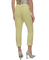 Dkny Petite High-Rise Straight-Leg Ankle Pants